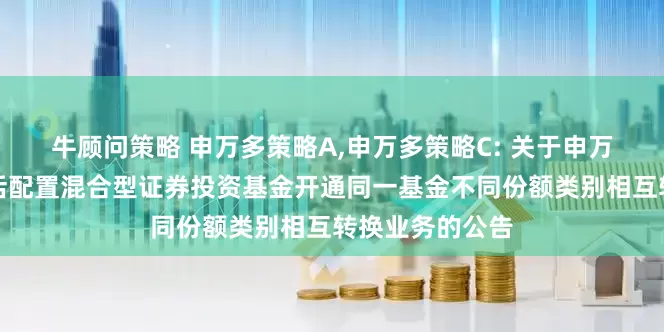 牛顾问策略 申万多策略A,申万多策略C: 关于申万菱信多策略灵活配置混合型证券投资基金开通同一基金不同份额类别相互转换业务的公告